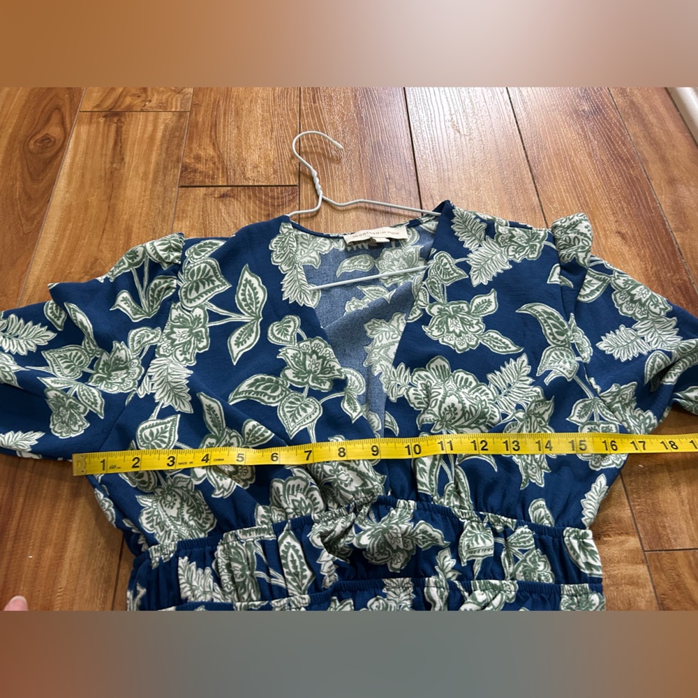 Monteau Los Angeles Blue Floral Print Dress - Picture 8 of 10